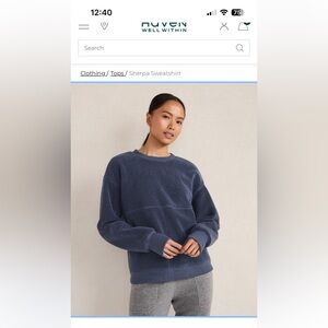 NWT Haven Well Within Navy Sherpa  Sweatshirt